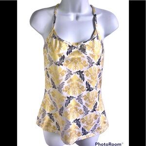 Nordic Track Yoga M Yellow Tank Top Racerback Spaghetti Strap Athletic Fitness